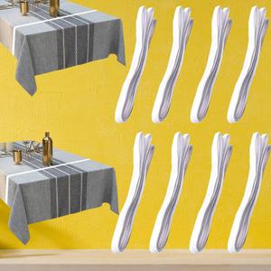 2 x Table Bungees, Tablecloth Strap Band Elastic Band Clamps Grips Clips Shock Absorbent Tablecloth Cord to Hold Down Tables Cloth for Outdoor Party, 8 Pack White