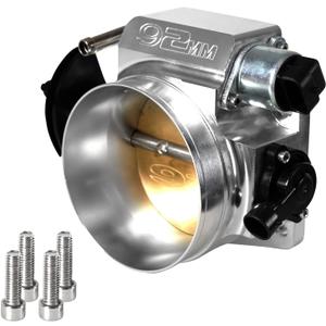 92mm Throttle Body 4-Bolt for LS1 LS2 LS3 LS6 LS7 LSX Drive by Cable with Throttle Position Sensors TPS IAC Aluminum Silver HTRACING