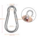 60 Pack M8 x 3-1/8inch Spring Snap Hooks Heavy Duty Carabiner Clips Galvanized Steel Quick Link Clip for Camping Hiking Traveling Outdoor Swing Gym, 500Lbs Capacity1