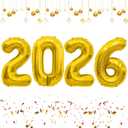 2026 Balloons, 2026 Number Balloons Gold, 40 Inch Large Foil Graduation Balloon 2026 Numbers for Graduation Decorations Class of 2026, Birthday, Anniversary, Home, Office Party Decorations