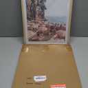 HesenDot Natural OAK Wood Framed Summer in Positano Wall Art,12x16in Italy Amalfi Coastal Canvas Wall Print,Arienzo Beach Umbrellas Poster Wall Decor for Living Room,Bedroom,Office Gallery Set of 1