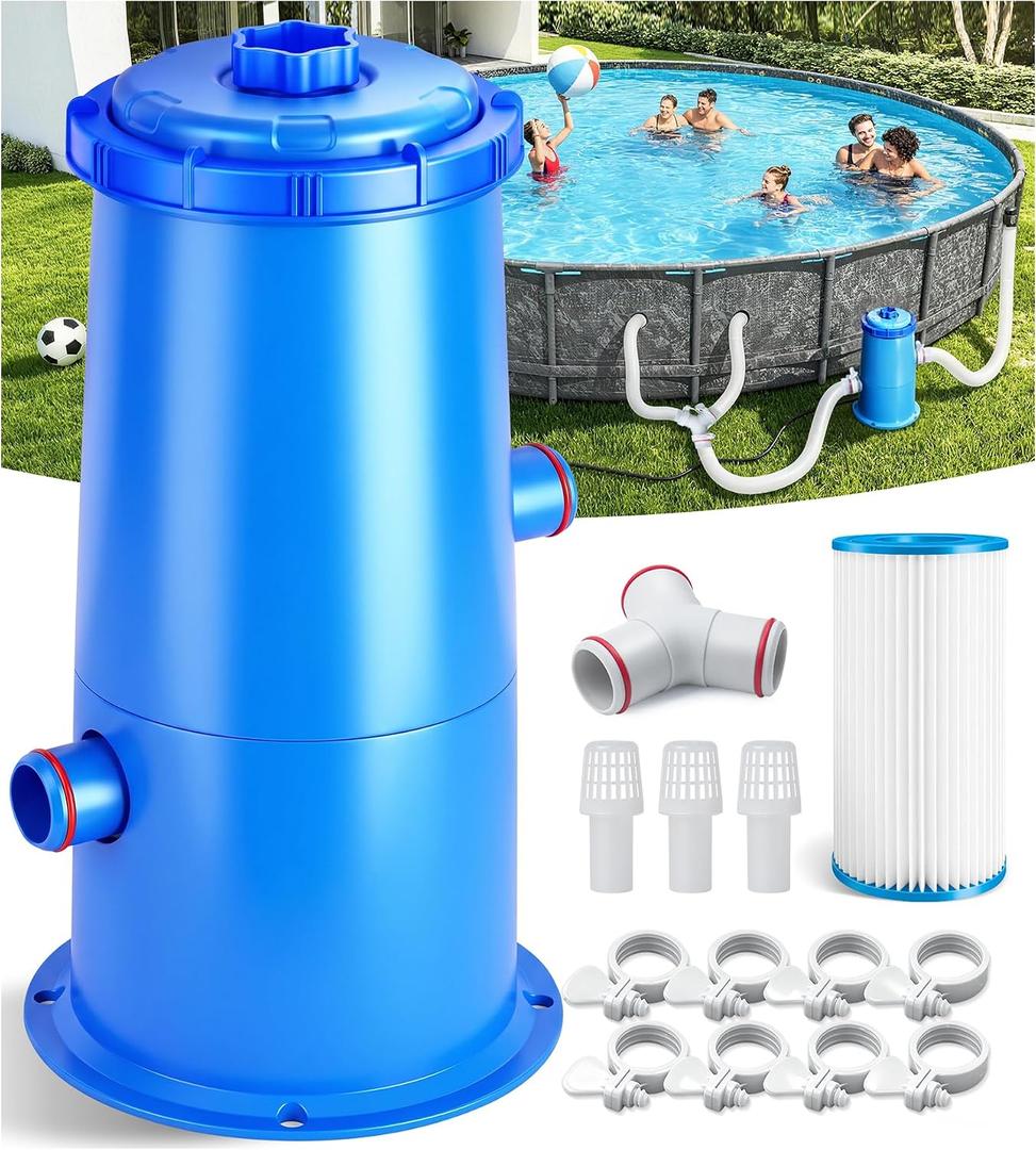 DeeprClean 1000 GPH Pool Filter Pump for Above Ground Pools, Type A/C Cartridge Filter Pump System, Safety ETL Listed Above Ground Pool Pump with GFCI, Improved Water Circulation & Filtration-NavyBlue