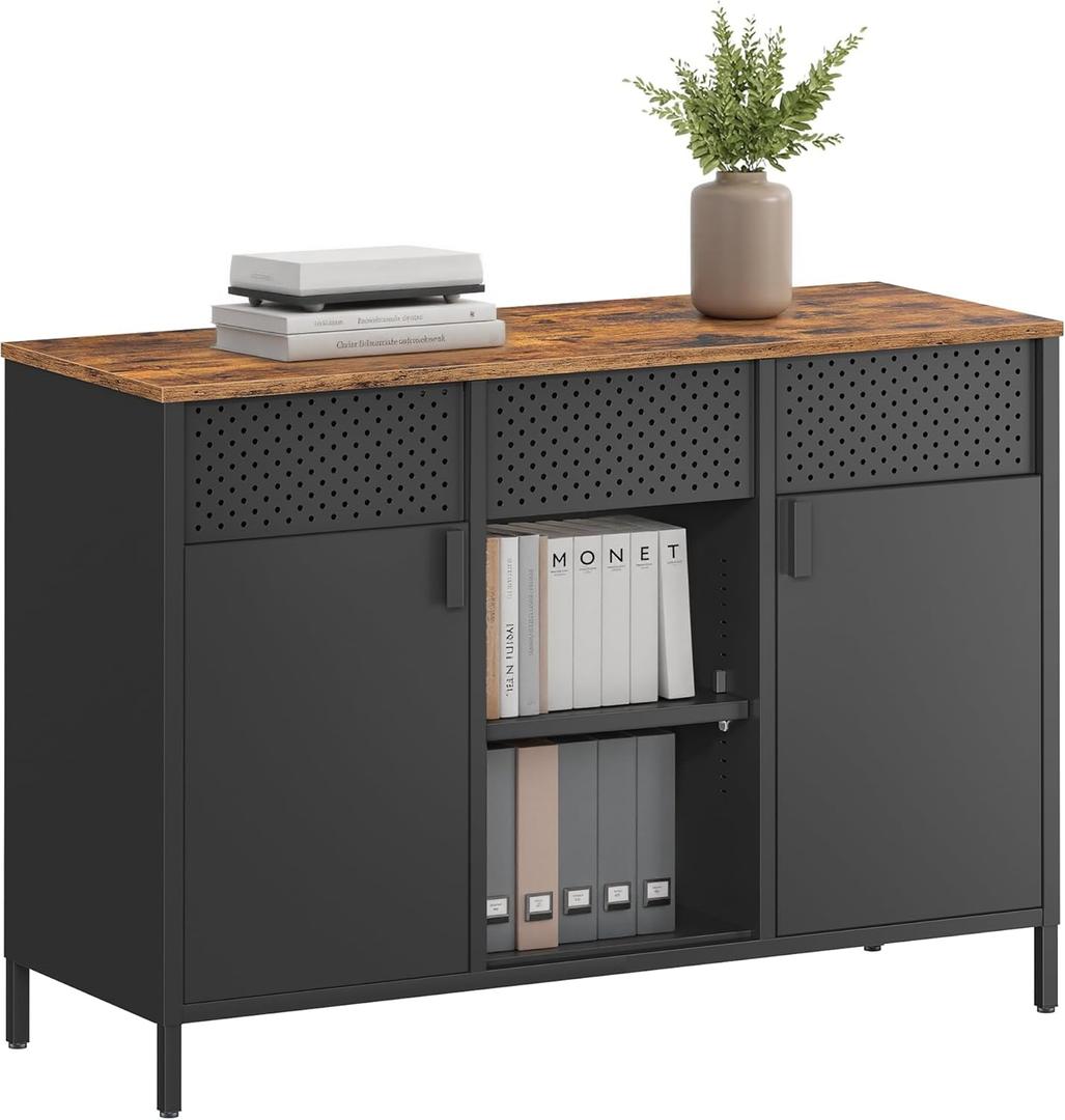 SONGMICS Storage Cabinet, Sideboard with Adjustable Shelves, 43.3"W