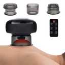 LIFELEC Smart Cupping Kit for Massage Therapy, 6-in-1 Red Light Cupping Therapy Set for Targeted Pain Relief, Knots, Muscle Soreness & Circulation, Portable Remote Control for Back Care at Home