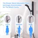 Matte Black Hand Shower with Slide Bar, 3-Function High Pressure Handheld Shower Head with Slide Bar, Stainless Steel Adjustable Height 25" Long Slide Bar Combo Shower Faucet, Wall Mount