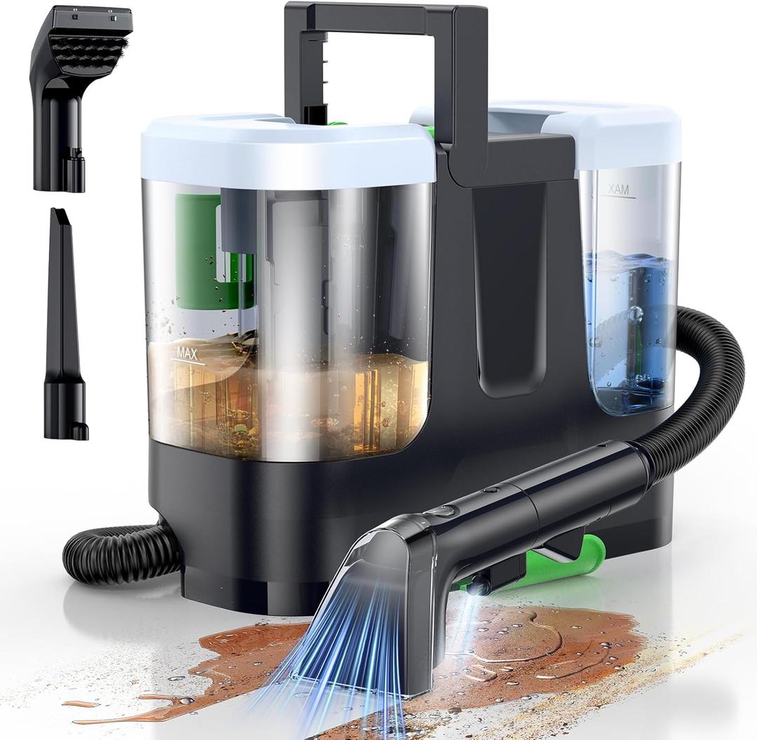 LABIGO Portable Carpet & Upholstery Cleaner, 18Kpa Carpet Cleaner Machine for Deep Stain Removal, Spot Cleaner for Pet Accidents, Area Rugs, Stairs, Car Seats & Couches, Includes Tools & SelfCleaning