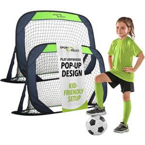 Sport Squad Portable Soccer Goal Net Set - Pop Up Training Soccer Goals for Backyard - Indoor or Outdoor Versions - Easy Assembly - Great for Kids and Adults