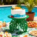 Lallisa 12" Palm Tropical Cake Stand for Hawaiian Party Cupcake Stand Jungle Luau Decorations Hawaiian Cupcake Holder for Tropical Themed Safari Zoo Birthday Party Favor Supplies