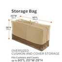 Classic Accessories Veranda Water-Resistant 60 Inch Patio Cushion and Cover Storage Bag, Patio Furniture Covers (Pebble/Bark/Earth)