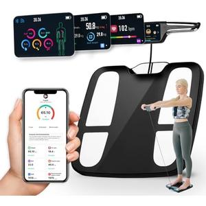 Smart Scale for Body Weight and Fat Percentage,8-Electrode High Precision Digital Bathroom Scale for BMI, Body Fat, Muscle & Bone Mass, 51 Body Composition with Report