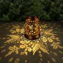 KY&BOSAM Solar Hummingbird Lanterns Outdoor Waterproof, Metal Openwork LED Hanging Solar Lights Outside Decorative for Yard Patio Backyard Deck Porch Garden Decor Birthday Gifts for Women Mom Grandma