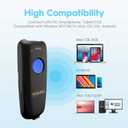 NADAMOO 1D Wireless Barcode Scanner Compatible with Bluetooth, with Charging Dock, Portable USB Bar Code Scanner for Inventory, 2.4G Wireless & Wired Barcode Reader for Tablet iPhone iPad Android iOS