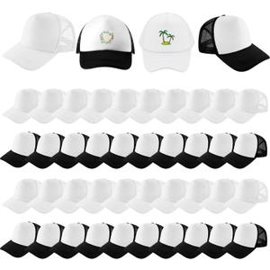 Hercicy 40 Pack Sublimation Blank Trucker Hat Bulk Wholesale Mesh Baseball Cap for Women Men DIY Hat Bar Party