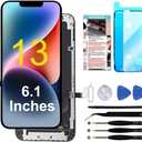 for iPhone 13 Screen Replacement 6.1 inch, 3D Touch LCD Display Digitizer Assembly with Repair Tools,Compatible with Model A2482,A2631,A2633,A2634,A2635