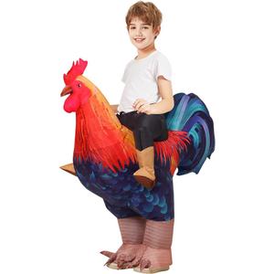 COMIN Inflatable Chicken Costume Kids Rooster Suit Funny Cosplay Halloween Costume for Boys Girls Birthday Christmas Supplies (55'')