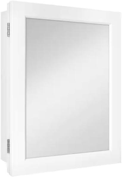 15-1/4 in. W x 19-3/8 in. H Rectangular Framed Recessed or Surface-Mount Bathroom Medicine Cabinet with Mirror, White 1010399802