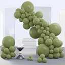 PartyWoo Sage Green Balloons 140pcs Different Sizes of 18 12 10 5 Inch Olive Boho Green Latex Balloon Arch Kit for Wedding Birthday Dinosaur Jungle Golf Football Theme Party Decorations Green-F11