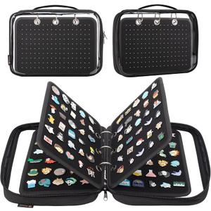 Enamel Pin Display Pages Pin Carrying Case, Pins Collection Storage Organizer Case, Travel Brooch Pin Display Bag (Pins Not Included)