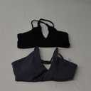 Women's Cross Back Sports Bra, Black & Grey, Size: L