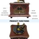 Brown Vintage Gramophone Recorder, Decorative Turntable with BT/USB Headphone Connection, HiFi, Handcrafted by Pure Oak，Great for Music Player, Home Decor, Retro Collection/Classic Gift (RT-135)