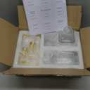 Coffee Syrup Dispenser for Coffee Bar, Clear Glass Syrup Bottles with Pump, Refillable Maple Syrup Storage, Coffee Station Accessories and Organizer, 500ml, Set of 2 + Tray (Gold)