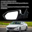 Driver Side Mirror Compatible with 2021-2025 Hyundai Elantra w/Blind Spot Detection Heated Manual Folding Power Glass Turn Signal Rear View Mirror Replace 87610AA170 White 8 Pins USA Built