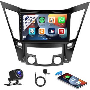 SIXWIN Android 13 Car Radio for Hyundai Sonata 2010-2015 with Wireless Apple Carplay Android Auto Mirror Link 26UI Bluetooth 9 inch Touchscreen 2G+32G with GPS Navigation WiFi EQ FM Backup Camera MIC