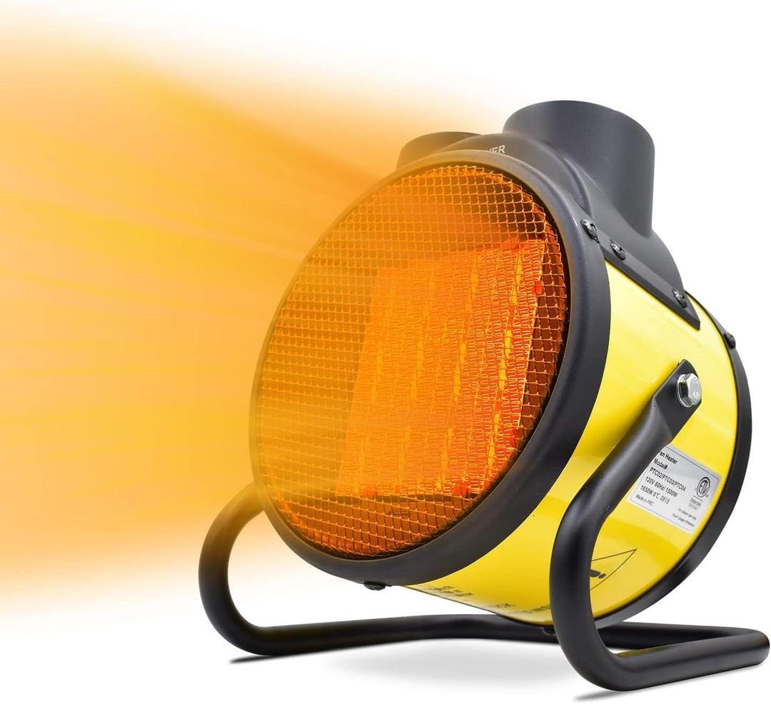 Electric Patio Heater - Greenhouse Fan Heater Portable Space Heater, Adjustable Thermostat, for Greenhouse, Garage, Office, Workplace, PTC Fast Heating, Electric Ceramic Heaters, Metal Base