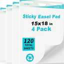 Self-Stick Mini Easel Pad, 15 in x 18 in, 30 Sheets/Pad, 4 Pads, Sticky Flip Chart Paper for Teachers, Great for Students, Super Sticking Power & Bleed-Resistant