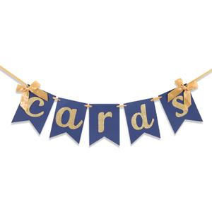 Cards Banner - Cards Banner Sign In Navy Blue And Gold For Graduation Party. Congratulation Party Faver. Class Of 2022 Theme Gift For Teacher. Graduation Cards Photo Props, Wedding Garland Decor