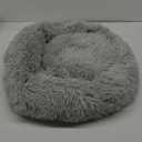 Hoewina Dog & Cat Bed for Indoor Cats, 20in Calming Donut Bed for Puppy and Kitten, Washable Round Fluffy Pet Bed for Small Medium Dogs and Cats (Light Grey)