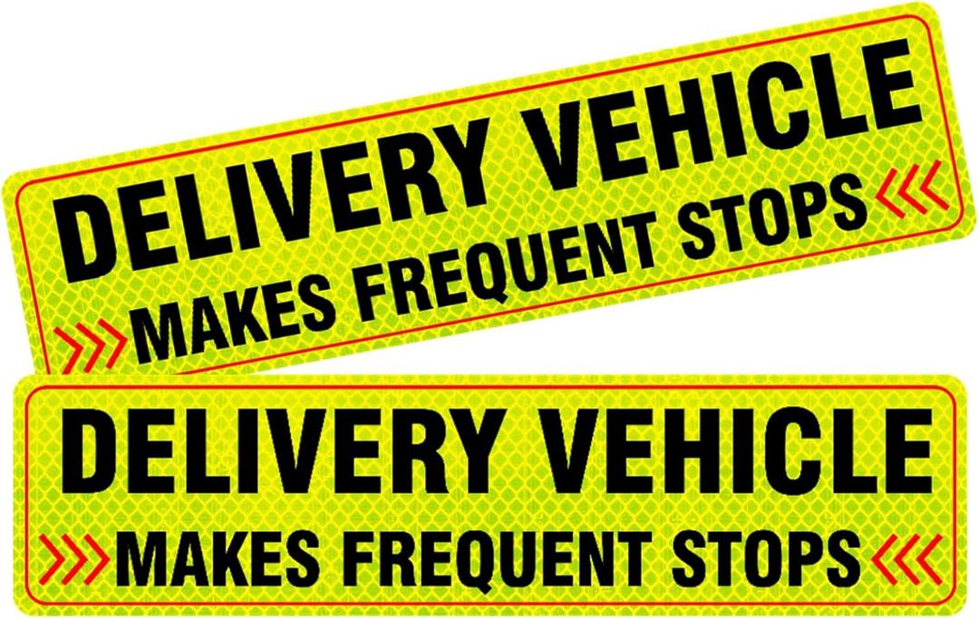 2-Pack Delivery Vehicle Car Magnet,Delivery Vehicle Signs for Car,Reflective Delivery Vehicle Magnet for Car,Flex Driver Car Signs