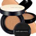 JUNG SAEM MOOL Essential Skin Nuder Longwear Cushion 0.98 Fl Oz, Refill Included, 24H Lasting Cushion Foundation with High Coverage, Semi-Matte Natural Finish, Korean Foundation Makeup (Medium Deep)