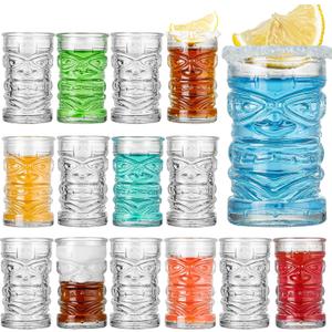 24 Pack Shot Glasses Set, 2oz Mini Tiki Glasses Set, Clear Shot Glasses Bulk, Small Whiskey Shot Glass, Mini Drinking Cups for Vodka, Tequila, Spirits, Liquors, Whiskey, Cocktail, Espresso
