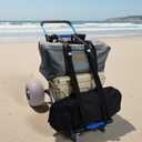 Beach Cart Foldable Fishing Trolley with 12 inch Balloon Wheels for Sand All-Terrain