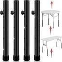 8 Pack Folding Table Risers, 4 Levels Adjustable Height Folding Table Leg Extenders, Heavy Duty Metal Table Leg Extensions Raise Table Height 3.6in | 6.77in | 10in | 13in