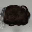 Women Short Human Hair Topper Clip in Top Hairpiece Curly Weave Closure Natural Replacement Hair Piece Wiglet Hairpiece for Thinning Hair 13x14cm Dark Brown 10"