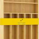 JoyJolt Bamboo Drawer Organizer, 7-Compartment Silverware Organizer, Cutlery and Utensil Organizer, Drawer Organizers for Garage, Kitchen, and Bathroom, Organizer Drawers for Kitchen Utensils