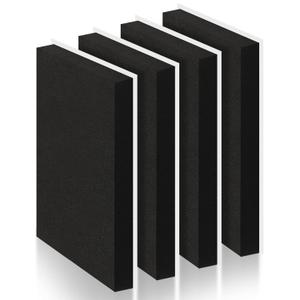 4 Pcs 1" Thick Foam Padding Sheet with Adhesive Backing Closed Cell 12 Inch x 8 Inch Self Stick Neoprene Insulation Foam Sheet Black for Furniture Cars Speakers