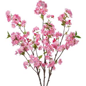 DILATATA 39" Tall Cherry Blossom Branches for Vase Faux Cherry Flowers Pink Peach Blossom for Floral Arrangements Artificial Apple Blossom Silk Tall Stems for Home Wedding Table Decor-3 Pcs