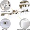5 Light Brushed Nickel Vanity Lighting Fixture with Milky White Glass Shade for Bathroom Over Mirror, 40 Inches