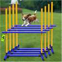 Dog Jumps Agility Equipment with Adjustable Height Jump Bars Adjustable Dog Agility Jumps with Carry Bag Exercise Dog Jumping Hurdles for Outdoor Indoor Dog Agility Course Game (4 Pack)