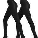 No Nonsense Women's Super Opaque Control Top Tights 90 Denier Soft High Waist Pantyhose M