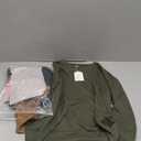 3 Pack Women's Maternity Shirts Long Sleeve Waffle Knit Side Split Oversized Tops Pregnancy Clothes Fall Tees (Large, Army Green, Coffee, Black)