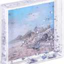 4x4 Glitter Picture Frame Cute Liquid Acrylic Photo Frames for Family Friends Couples Gifts, Mount for 4x4 inch (10x10 cm) Picture (Silver)