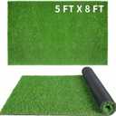 XLX TURF 5FT x 8FT Artificial Grass Rug for Patio Balcony, Realistic Fake Grass Carpet for Indoor Outdoor Flooring - Kids Playground, Dog Kennels Pet Turf with Drainage