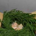 24 Inch Real Touch 2 Pcs Norfolk Pine Wreath Christmas Decorations for Front Door, Artificial Plants Green Christmas Wreath with Lights Home Decor, Xmas Decor for Mantel Wall Holiday Winter Decor