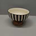 Mud Pie Checkered Pedestal Bowl; 7 1/4" x 11" dia