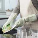 LANON 3 Pairs wahoo Skin-Friendly Cleaning Gloves, Dishwashing Kitchen Gloves with Cotton Flocked Liner, Reusable, Non-Slip, Canary Green, Small