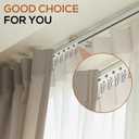 50 Pack Curtain Track Hooks Ceiling Curtain Straight Curved Track Rollers Carriers for Drapes Room Dividers or Closet Use